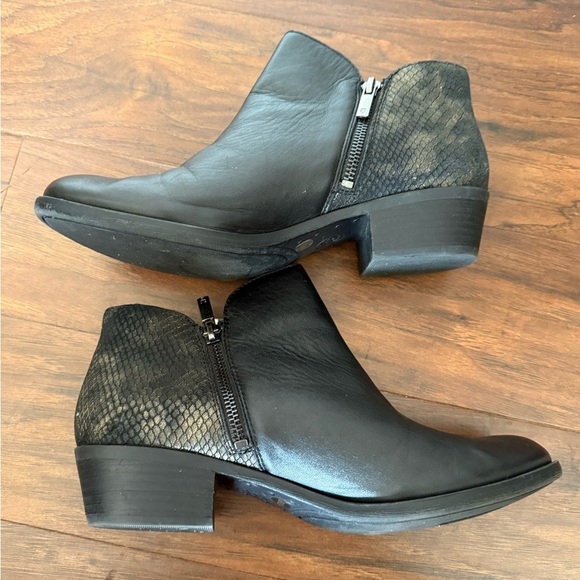 Lucky Brand Black Ankle Boots with Snakeskin Detail-Size 8.5 - Picture 14 of 14